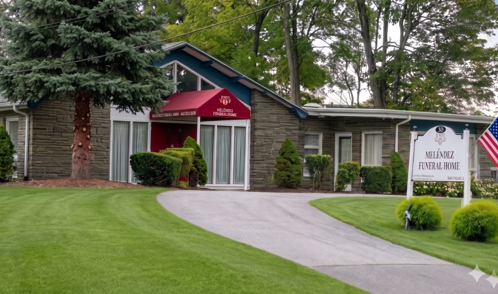 Meléndez Funeral Home facade, Middletown, NY